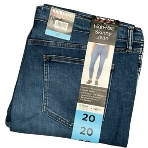 Kirkland Signature Jeans Blue High-Rise Stretch Size 20 NWT